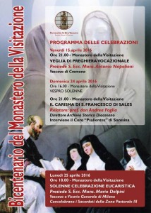 Locandina celebrazioni 200 anni Monastero